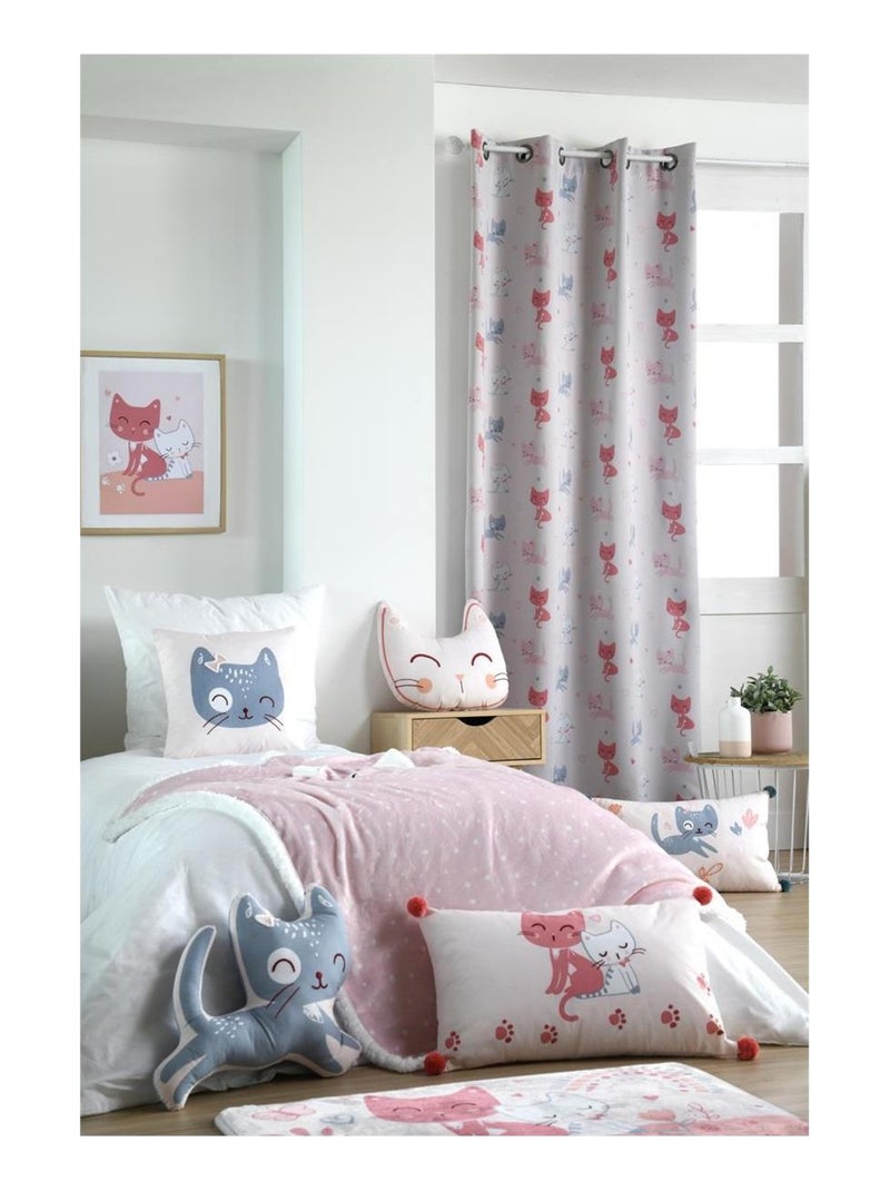 Tapis 45 x 75 cm velours Les chats Rose - Kiabi