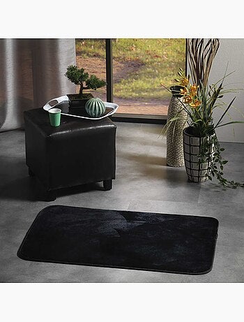 Tapis doux en microfibre - vert uni - antidérapant - confort et déco - 120 x 170 cm