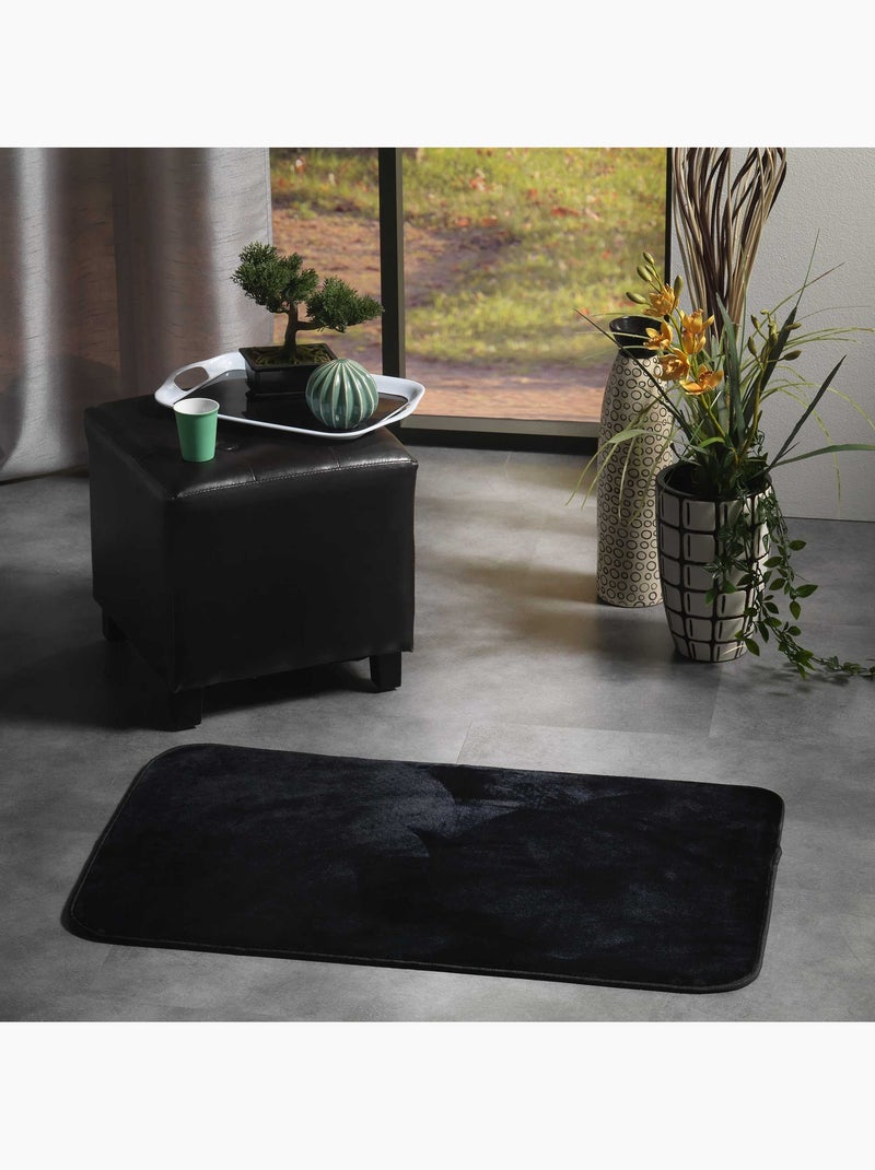 Tapis 50x80cm flanoux noir Noir - Kiabi
