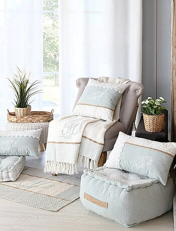 Tapis 60x90 cm Constance azur coton