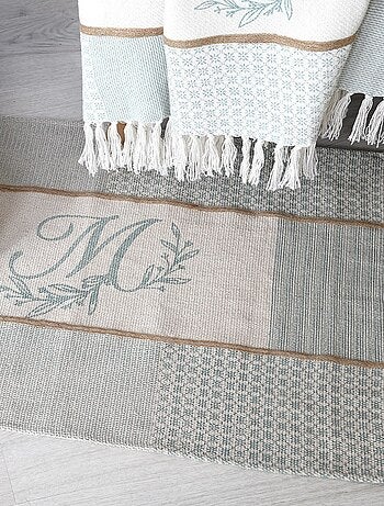 Tapis 60x90 cm Constance azur coton