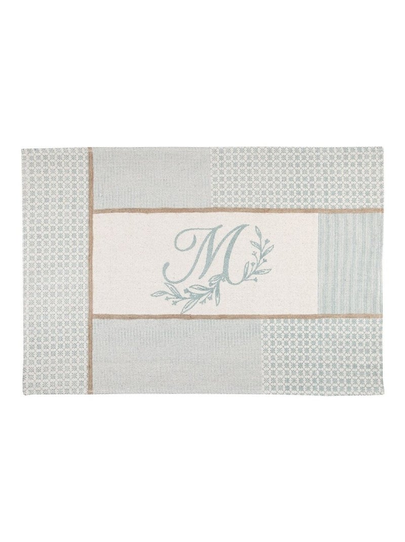Tapis 60x90 cm Constance azur coton Bleu - Kiabi