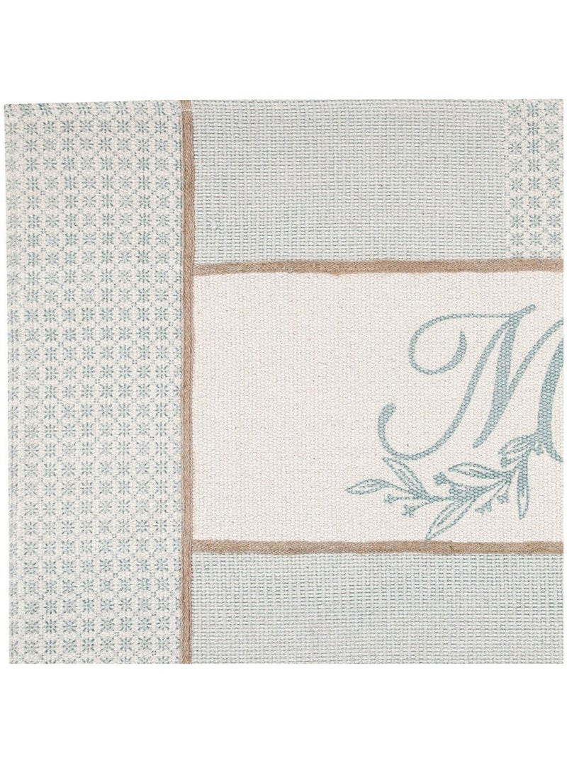Tapis 60x90 cm Constance azur coton Bleu - Kiabi