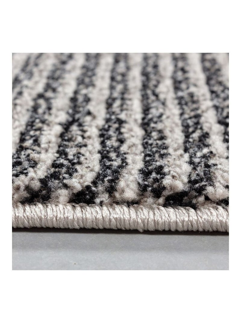 Tapis à courtes mèches berbère ethnique Tribute Noir - Kiabi