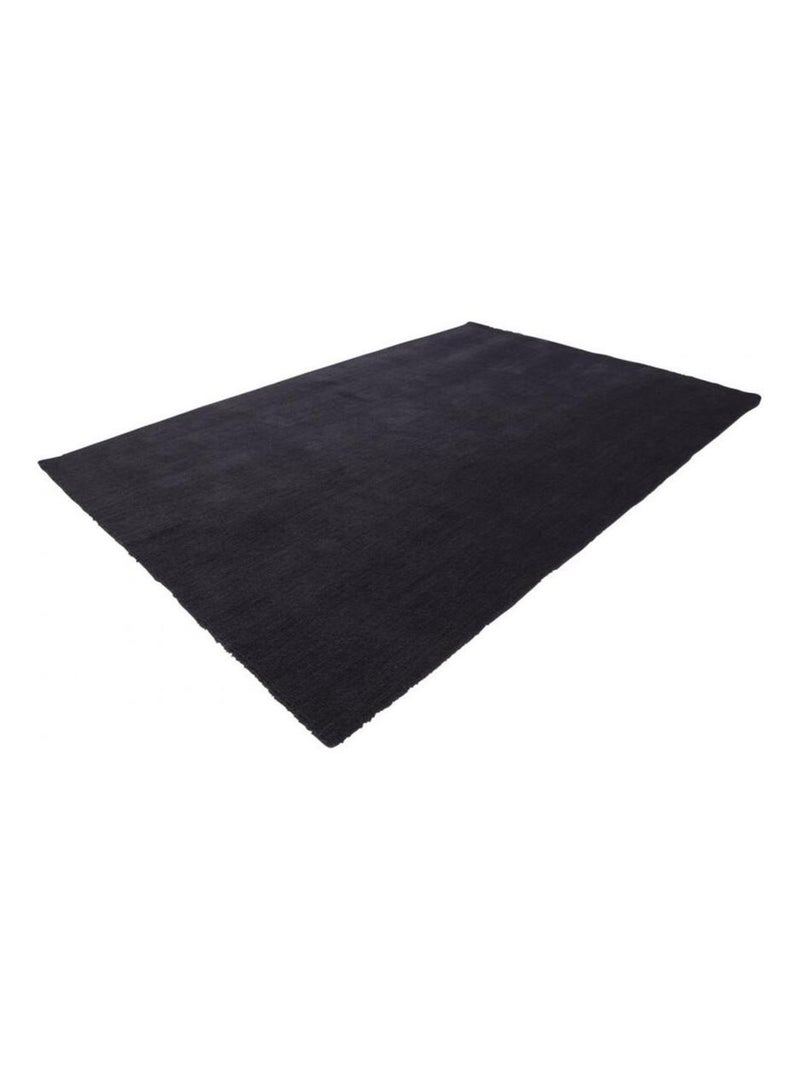 Tapis à courtes mèches microfibre doux Velluto Noir Gris anthracite - Kiabi