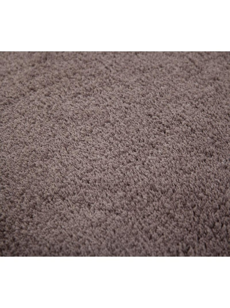 Tapis à courtes mèches microfibre doux Velluto Taupe - Kiabi