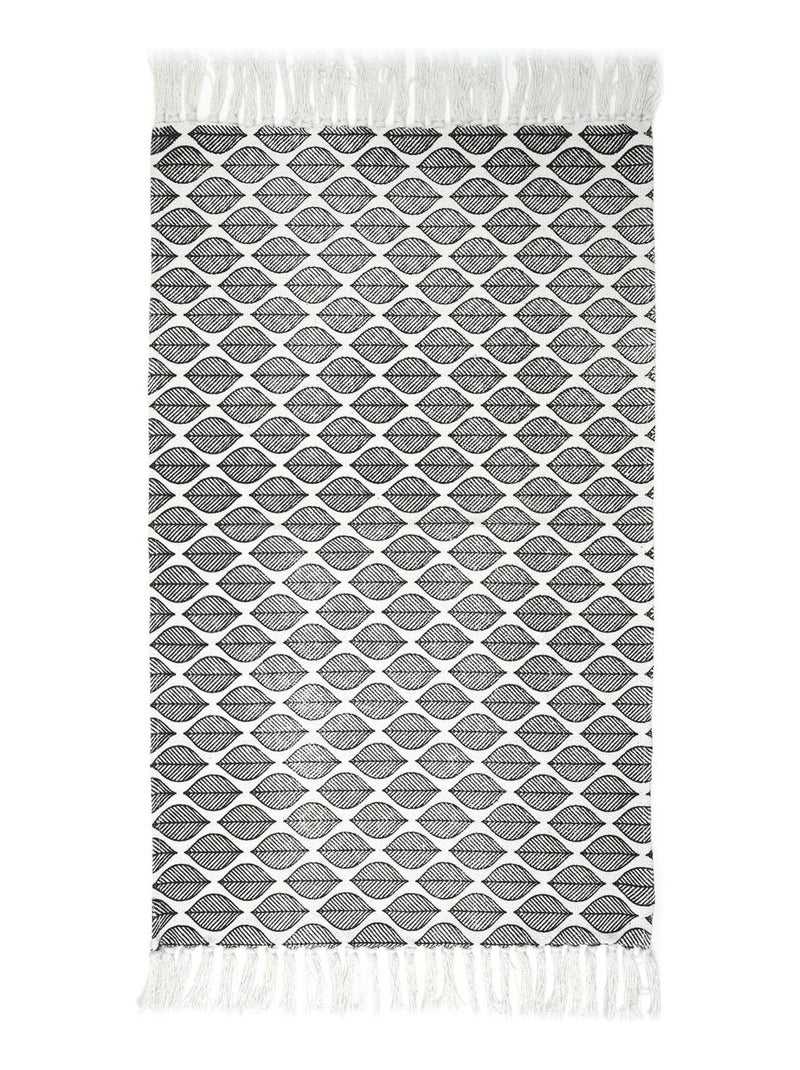 Tapis à frange modèle Zeste Blanc - Kiabi