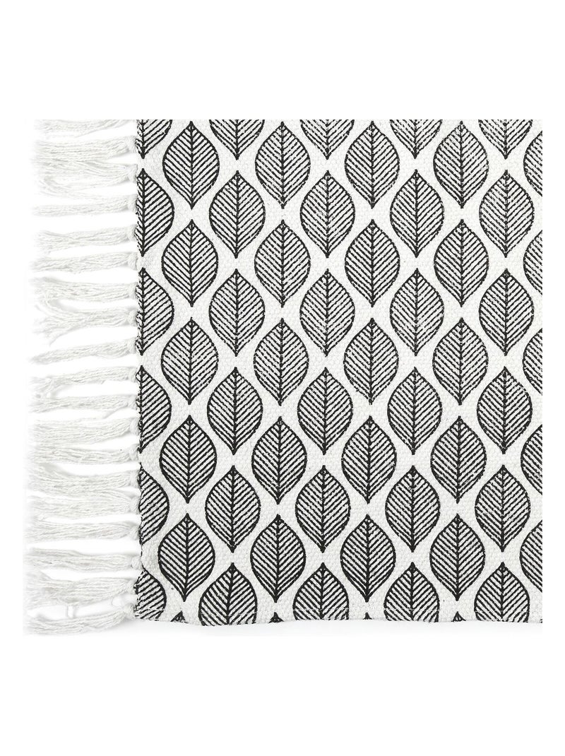 Tapis à frange modèle Zeste Blanc - Kiabi