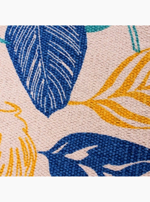 Tapis à franges en tissu motifs tropical 60x90cm - Kiabi