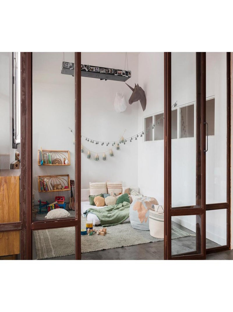 Tapis à franges réversible lavable en machine Twin Bleu - Kiabi