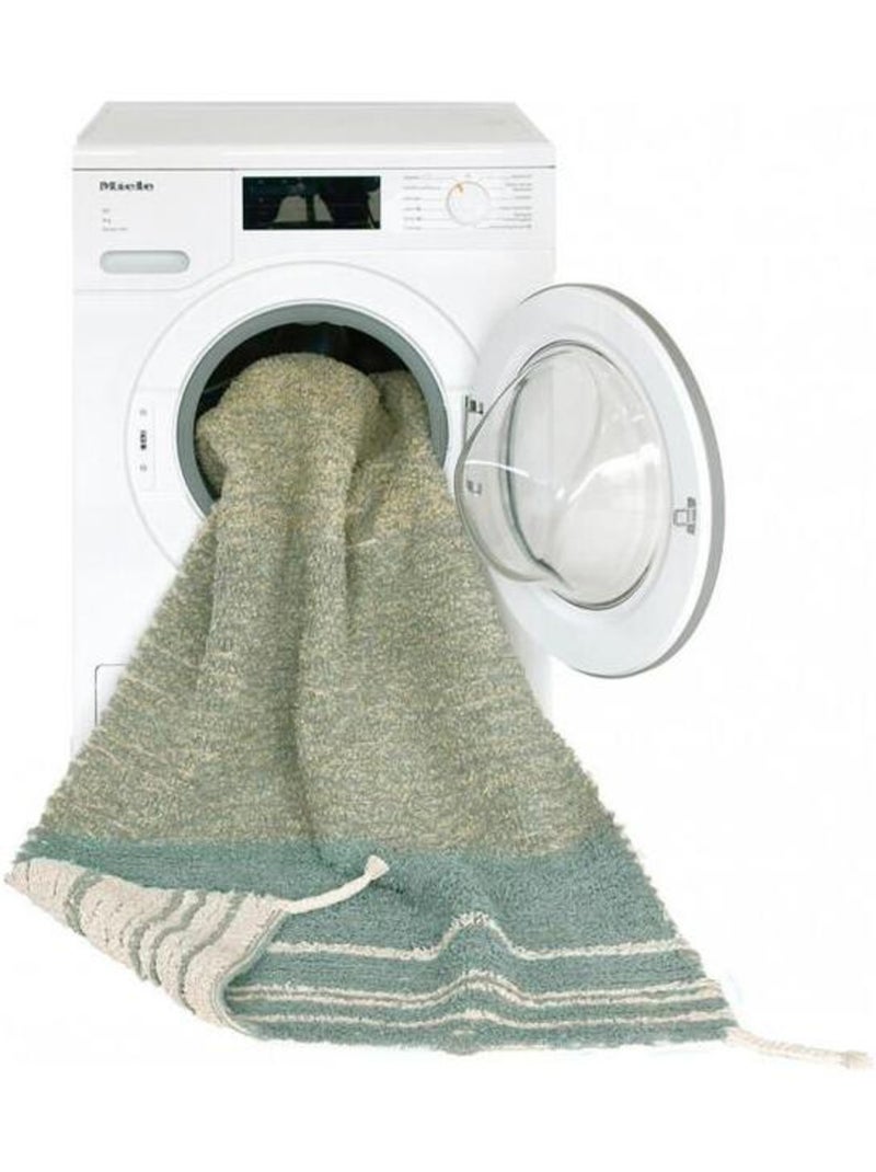 Tapis à franges réversible lavable en machine Twin Bleu - Kiabi