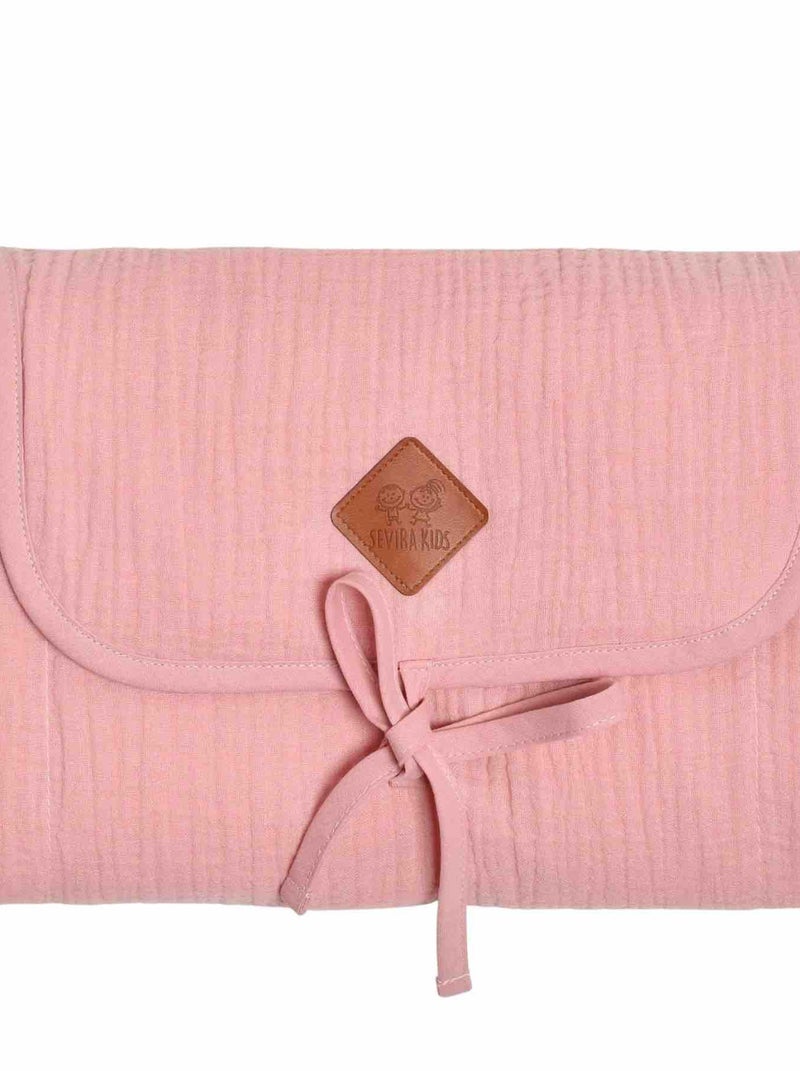 Tapis À Langer Nomade, Bambou - Gaze De Coton Rose - Kiabi