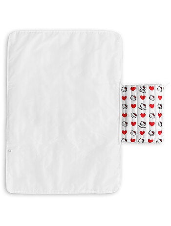 Tapis À Langer Nomade Bébé Enfant 70×50 cm - Hello Kitty - Pochettes Rangement Zippées Intégrées