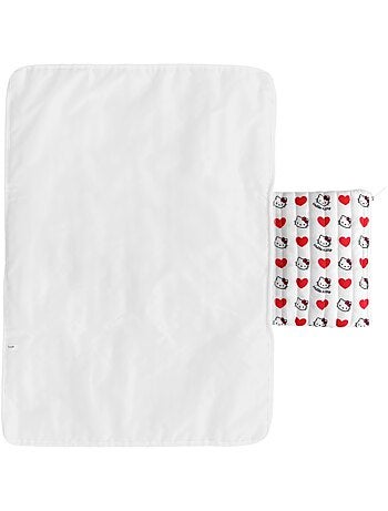 Tapis À Langer Nomade Bébé Enfant 70×50 cm - Hello Kitty - Pochettes Rangement Zippées Intégrées