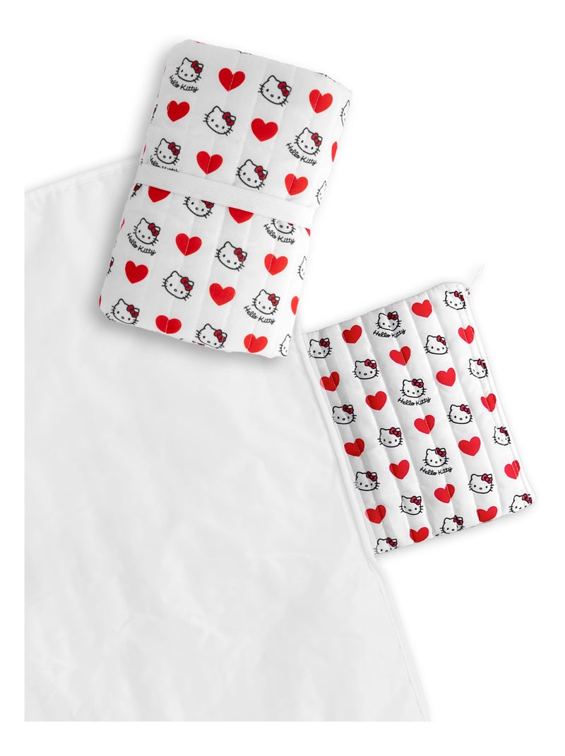 Tapis À Langer Nomade Bébé Enfant 70×50 cm - Hello Kitty - Pochettes Rangement Zippées Intégrées Blanc - Kiabi