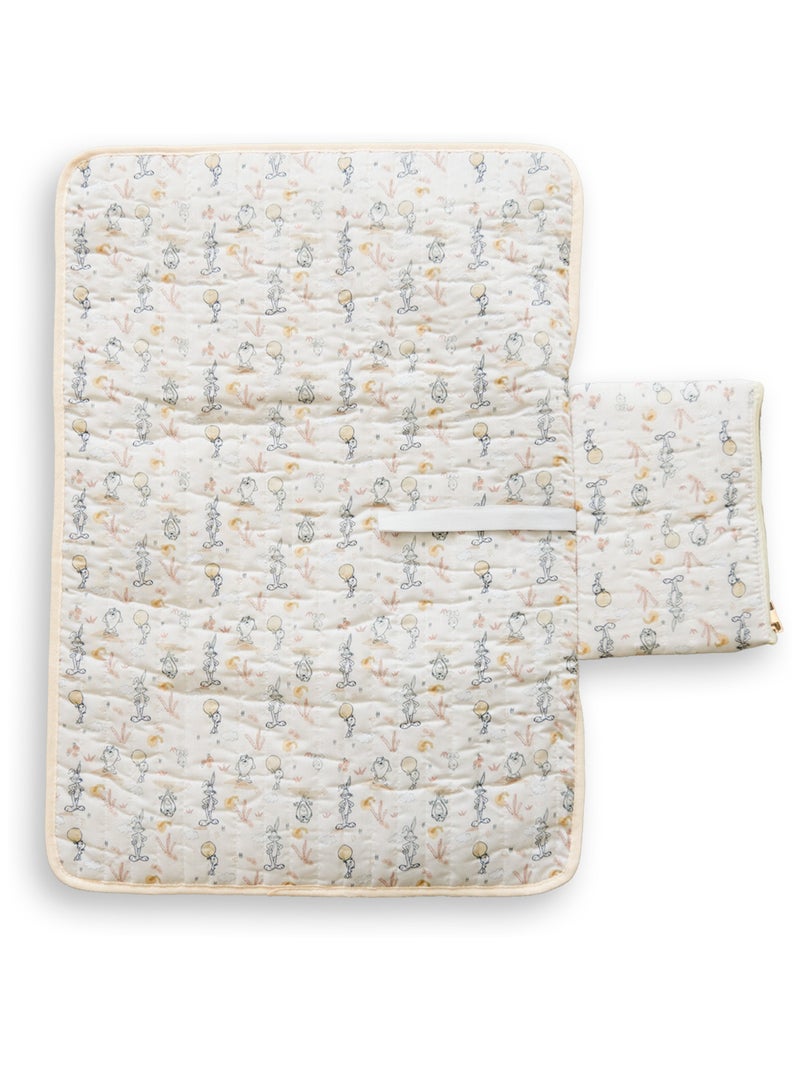 Tapis À Langer Nomade Bébé Enfant 70×50 cm –  LOONEY TUNES – Pochettes Rangement Zippées Intégrées Blanc - Kiabi