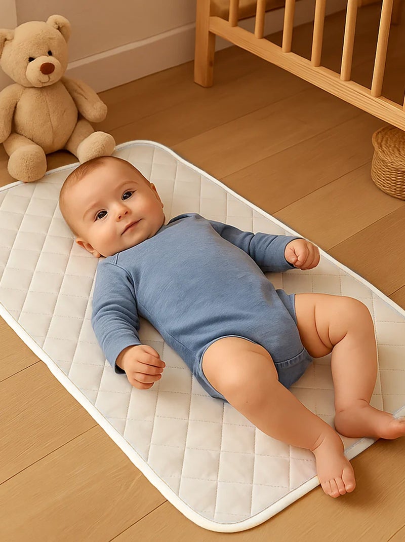 Tapis à Langer Nomade en Coton Bio Blanc Blanc - Kiabi