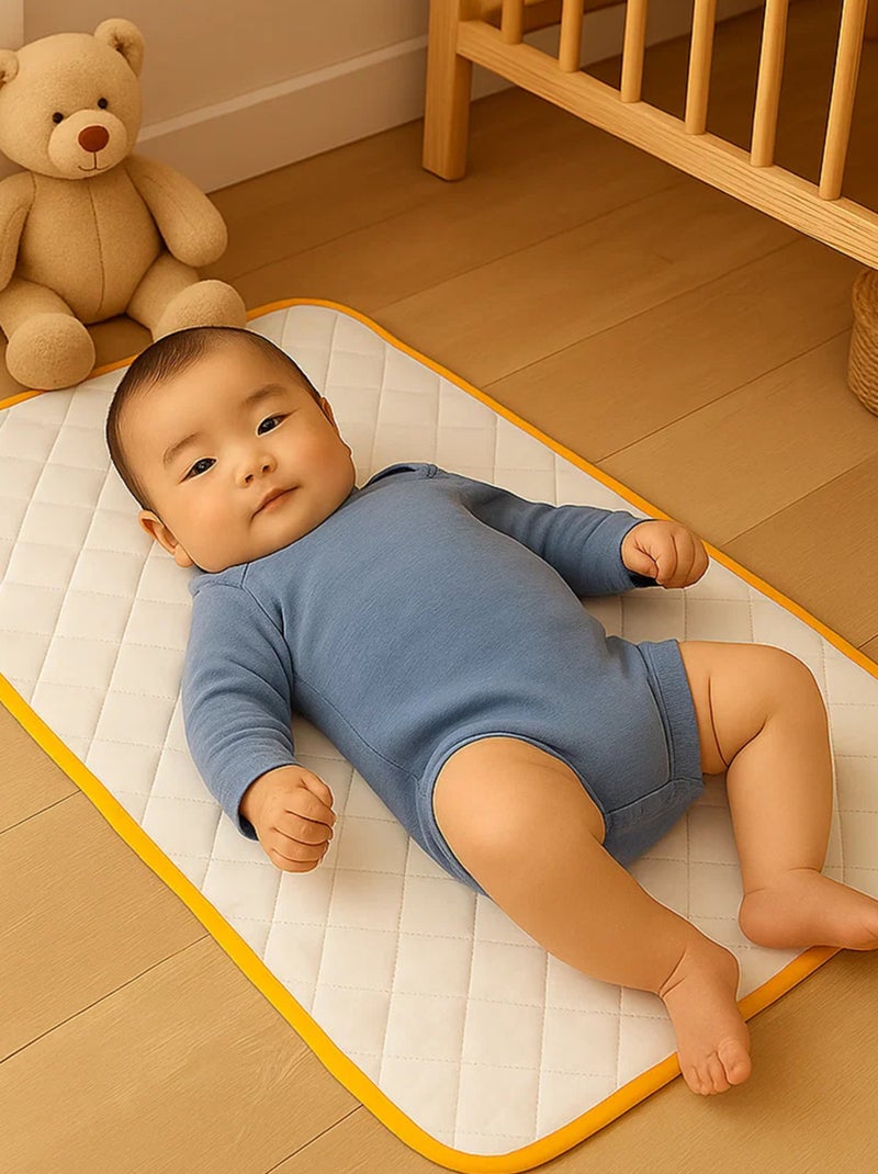 Tapis à Langer Nomade en Coton Bio Honey Beige - Kiabi