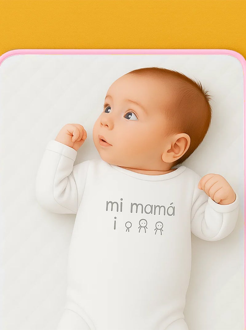 Tapis à Langer Nomade en Coton Bio Rose Rose - Kiabi