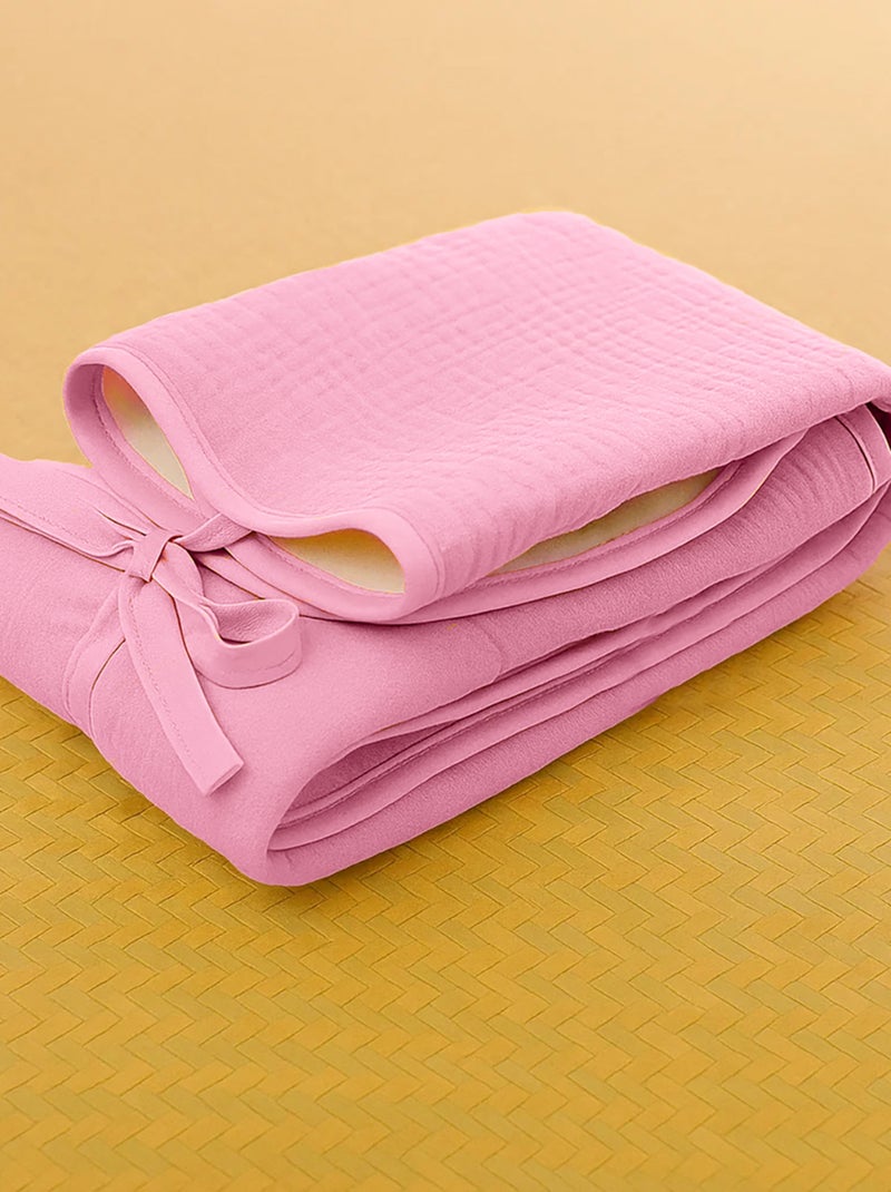 Tapis à Langer Nomade en Coton Bio Rose Rose - Kiabi