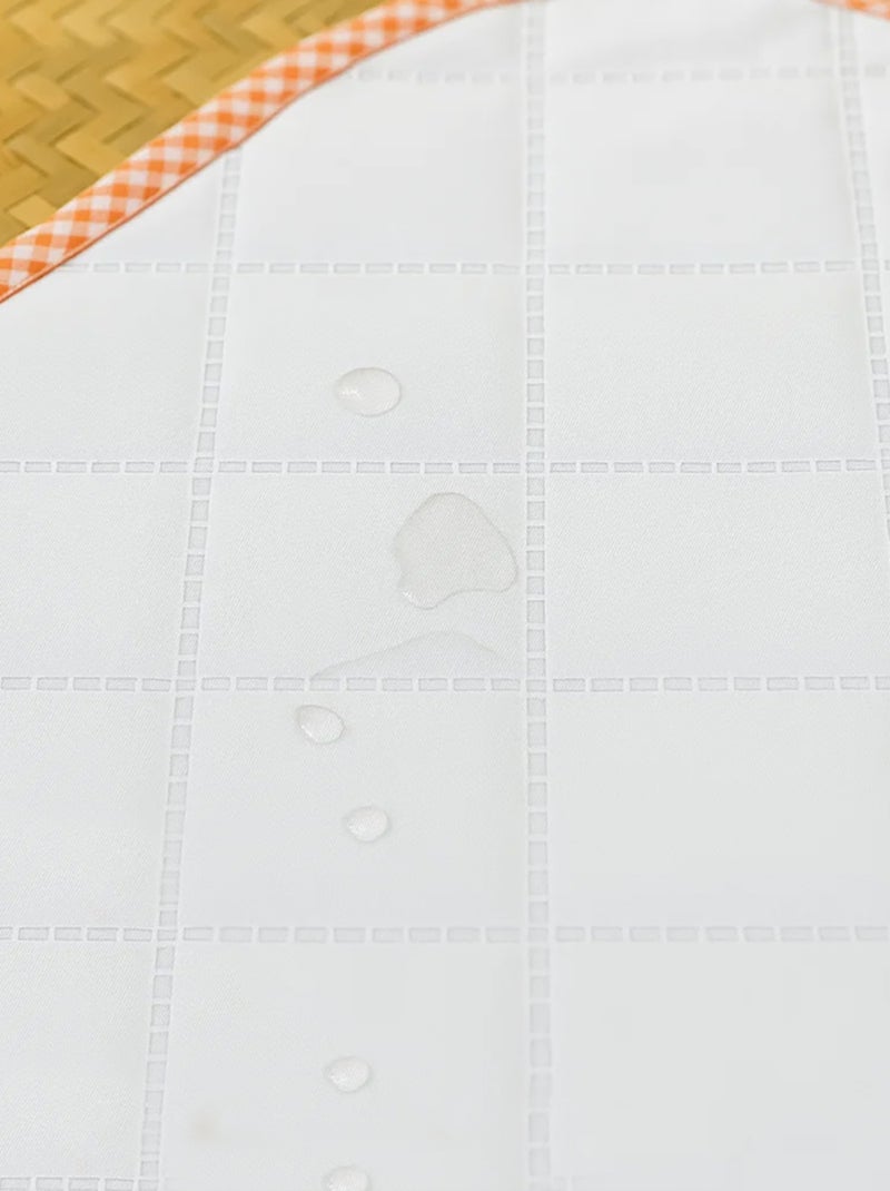 Tapis à Langer Nomade en Coton Bio Vichy Orange - Kiabi