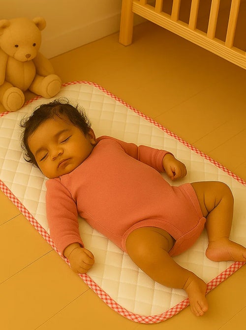 Tapis à Langer Nomade en Coton Bio Vichy - Kiabi