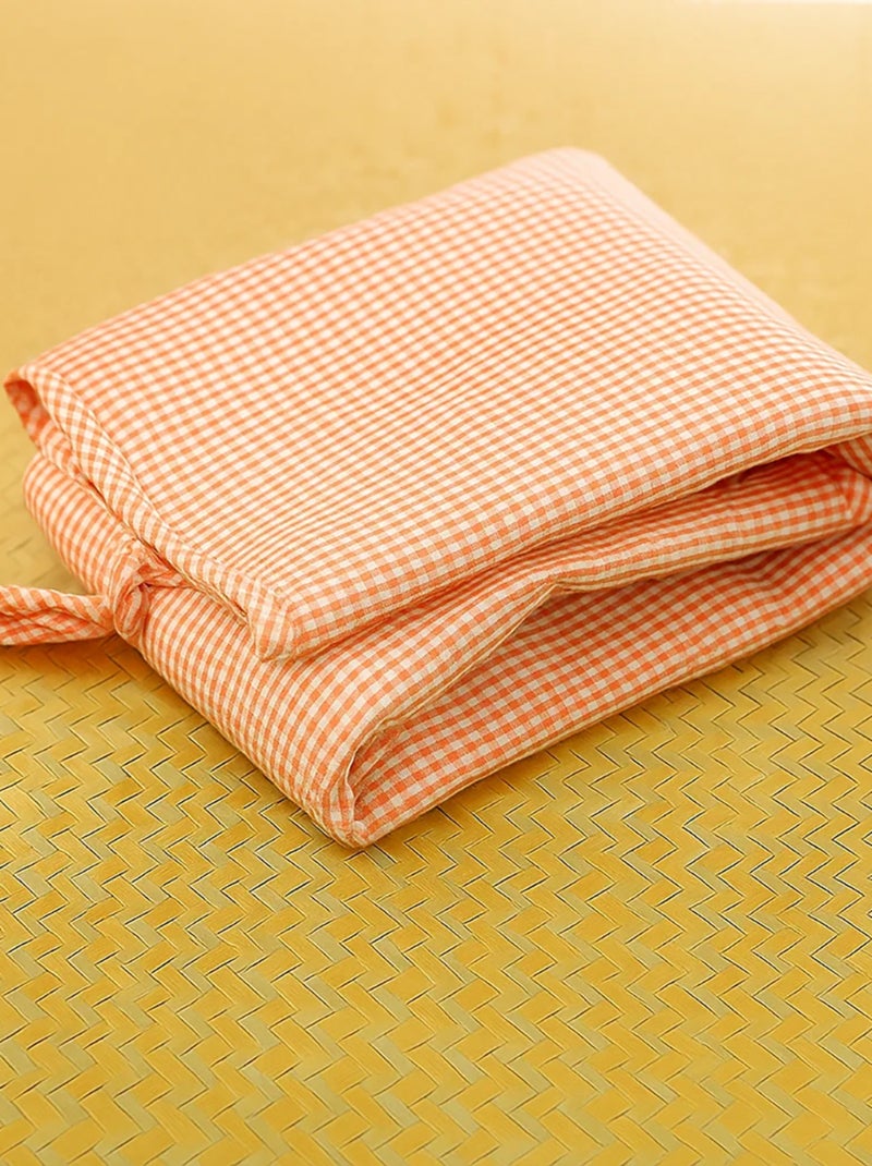 Tapis à Langer Nomade en Coton Bio Vichy Orange - Kiabi