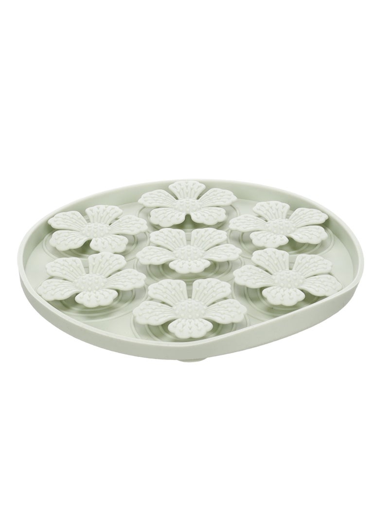Tapis a lécher Fleur Rond Vert - Kiabi