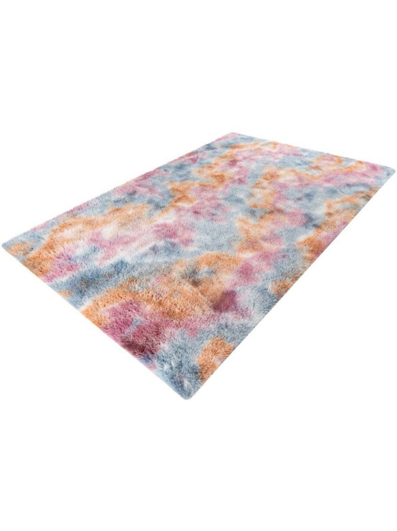 Tapis à longues mèches multicolore doux design Smooth Multicolore - Kiabi