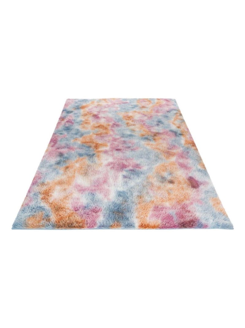 Tapis à longues mèches multicolore doux design Smooth Multicolore - Kiabi