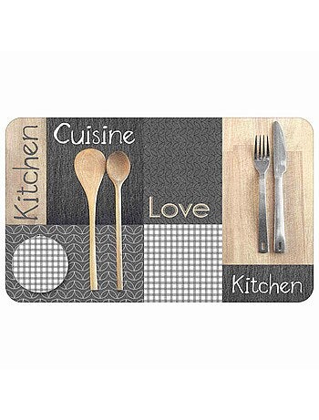 Tapis a motifs en patchwork 45 x 75 cm Cantine