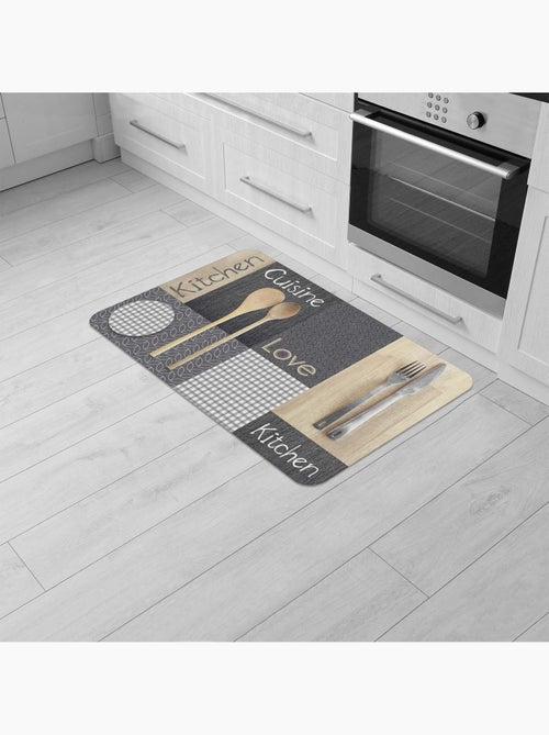 Tapis a motifs en patchwork 45 x 75 cm Cantine - Kiabi