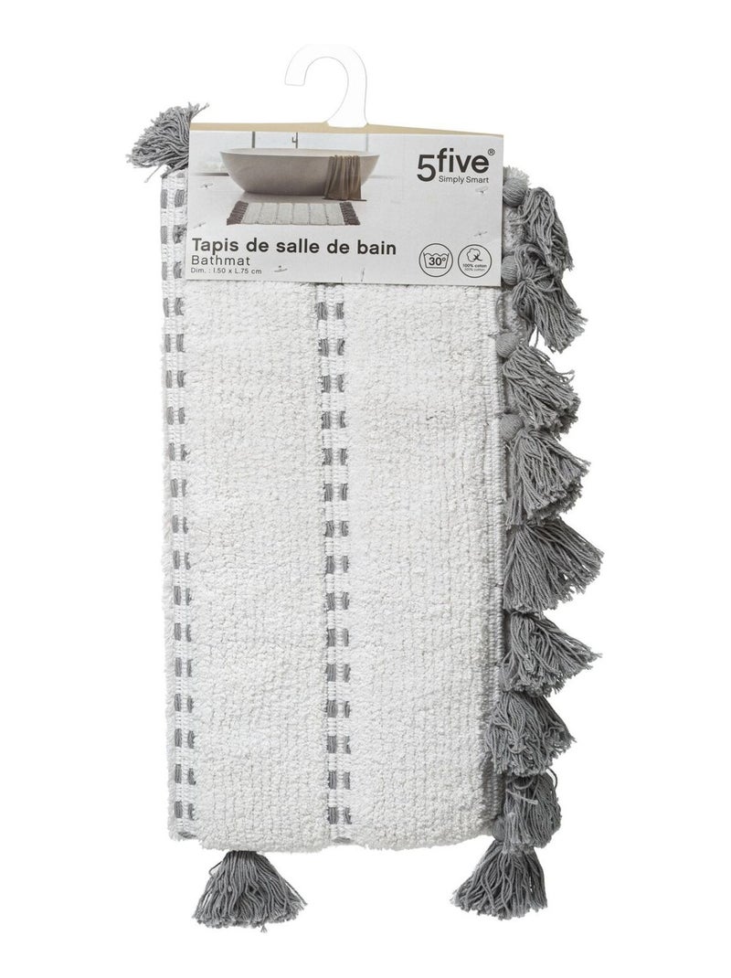 Tapis à pompons pour salle de bain Gris - Kiabi