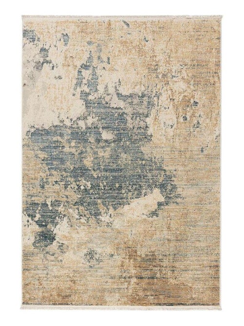 Tapis abstrait avec franges moderne beige Streaks - Kiabi