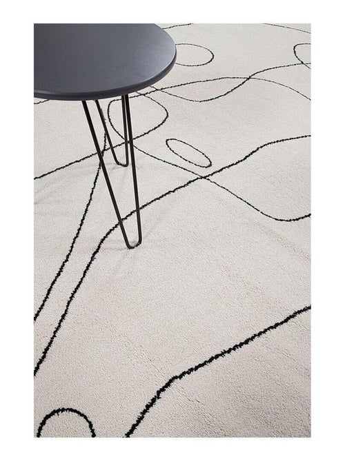 Tapis abstrait courtes mèches design Lasso - Kiabi