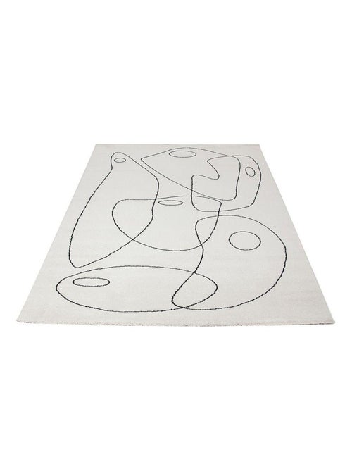 Tapis abstrait courtes mèches design Lasso - Kiabi
