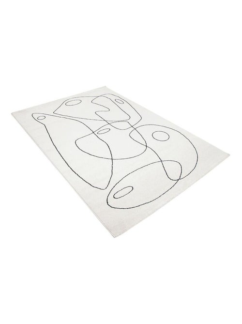 Tapis abstrait courtes mèches design Lasso - Kiabi