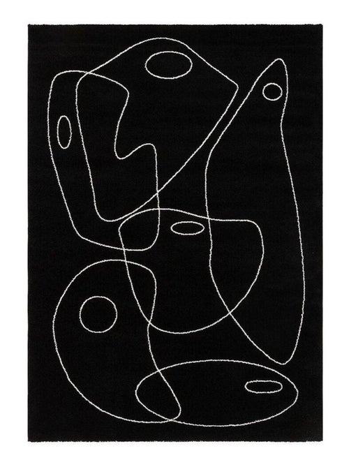 Tapis abstrait courtes mèches design Lasso - Kiabi