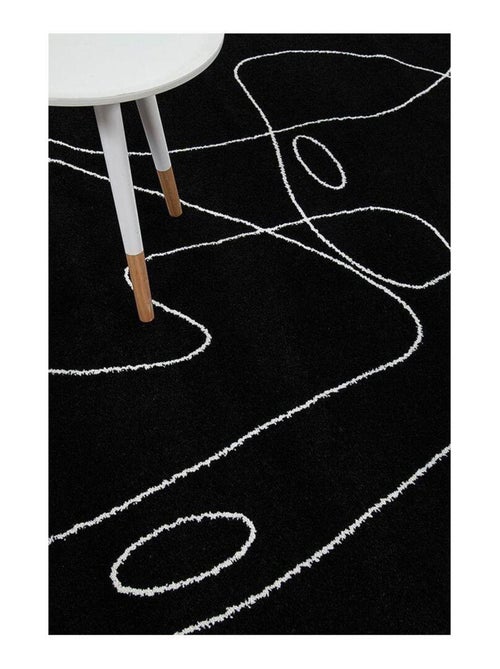 Tapis abstrait courtes mèches design Lasso - Kiabi