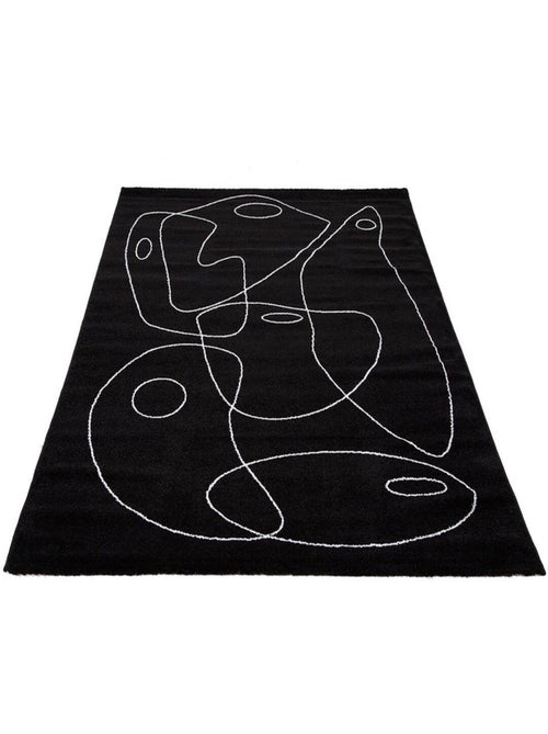 Tapis abstrait courtes mèches design Lasso - Kiabi