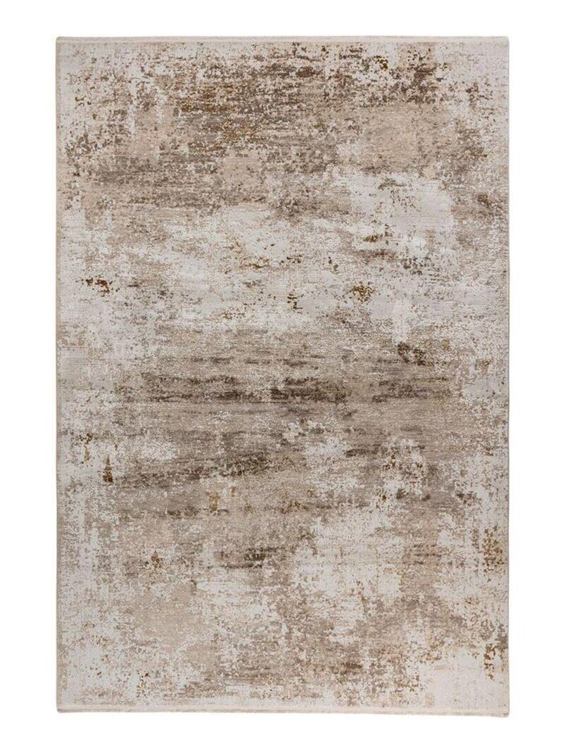 Tapis abstrait design poils ras Solna Taupe - Kiabi