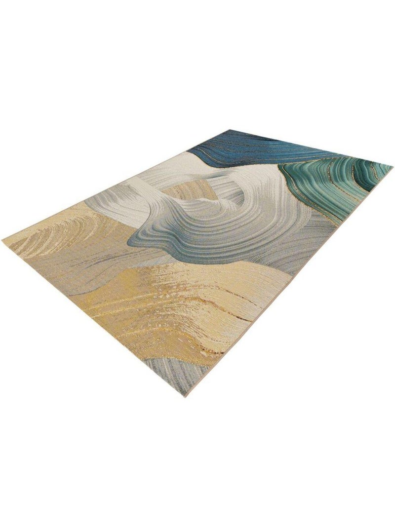 Tapis abstrait extérieur moderne plat Rivi Multicolore - Kiabi