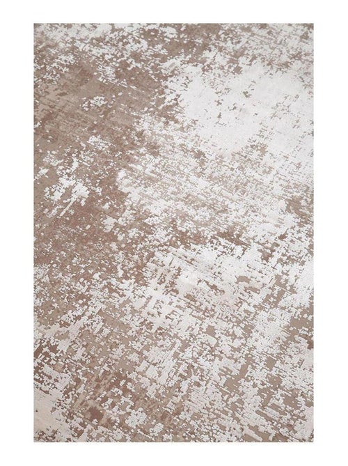 Tapis abstrait moderne poils ras avec franges Malone - Kiabi