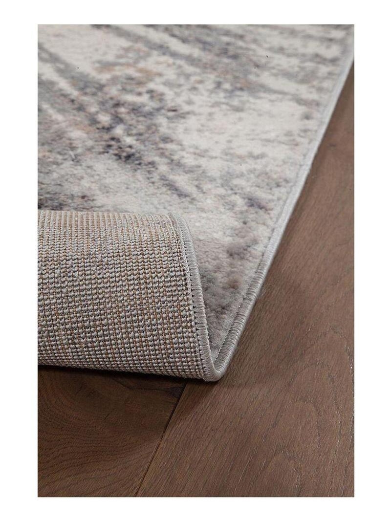 Tapis abstrait rectangle moderne poils ras Luna Gris - Kiabi