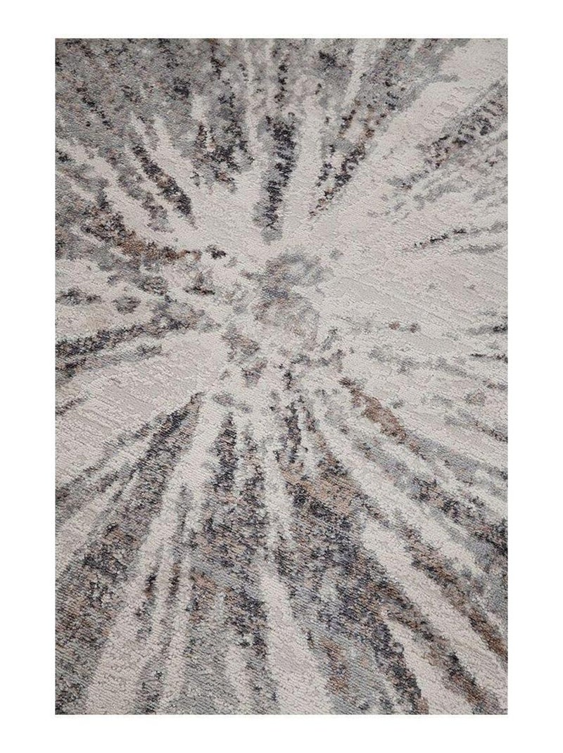 Tapis abstrait rectangle moderne poils ras Luna Gris - Kiabi