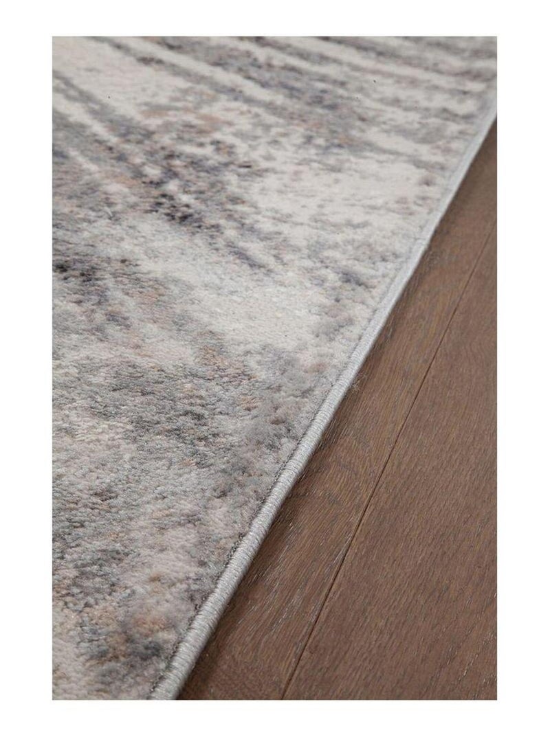 Tapis abstrait rectangle moderne poils ras Luna Gris - Kiabi