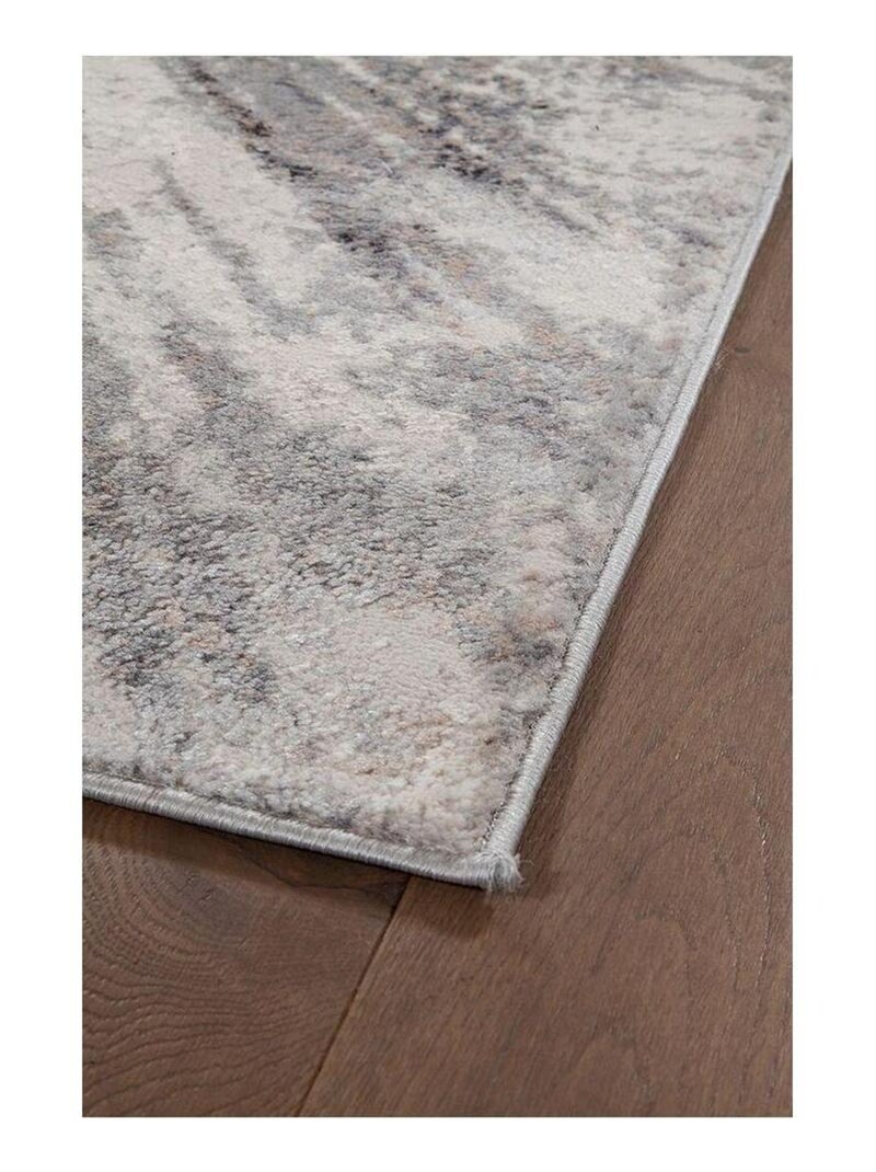 Tapis abstrait rectangle moderne poils ras Luna Gris - Kiabi