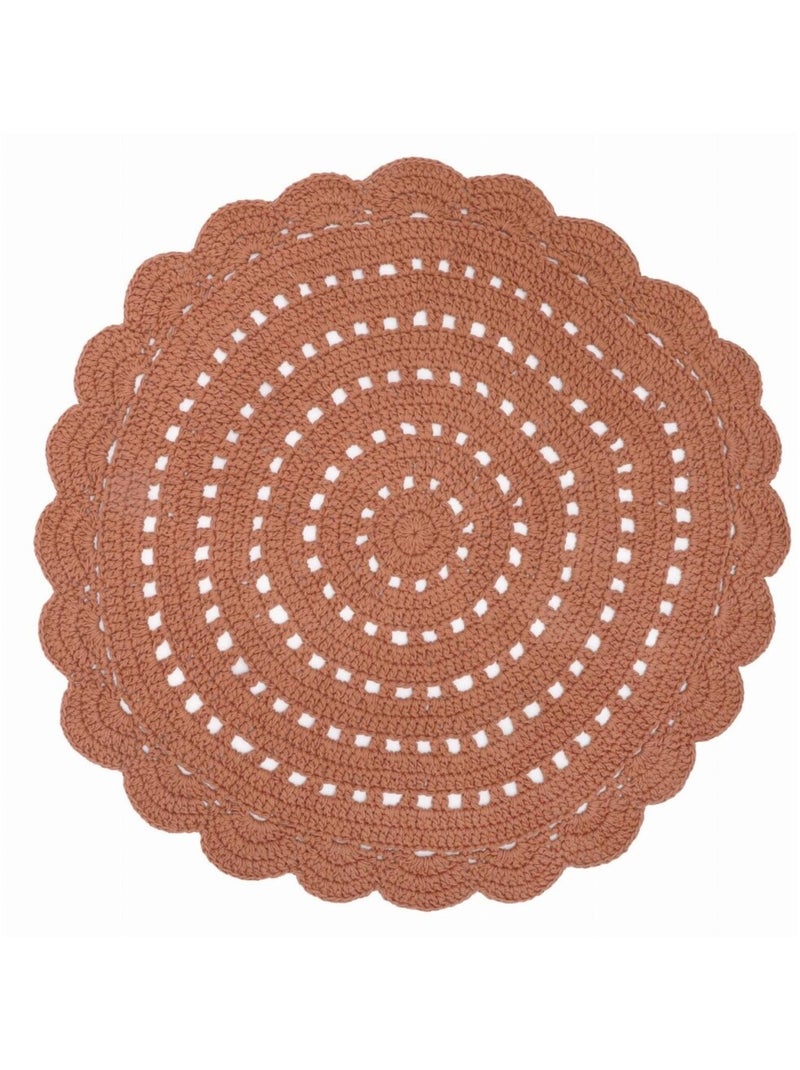 Tapis Alma Ambre en coton Rose framboise - Kiabi