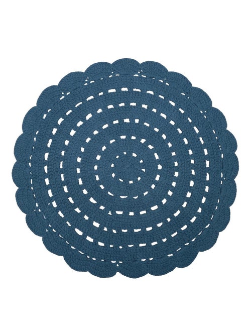Tapis Alma Blue en coton - Kiabi