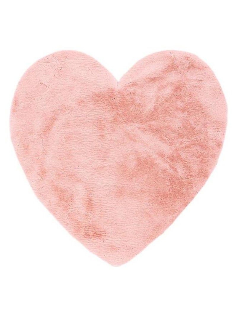 Tapis antidérapant rose enfant doux Coeur Rose pastel - Kiabi